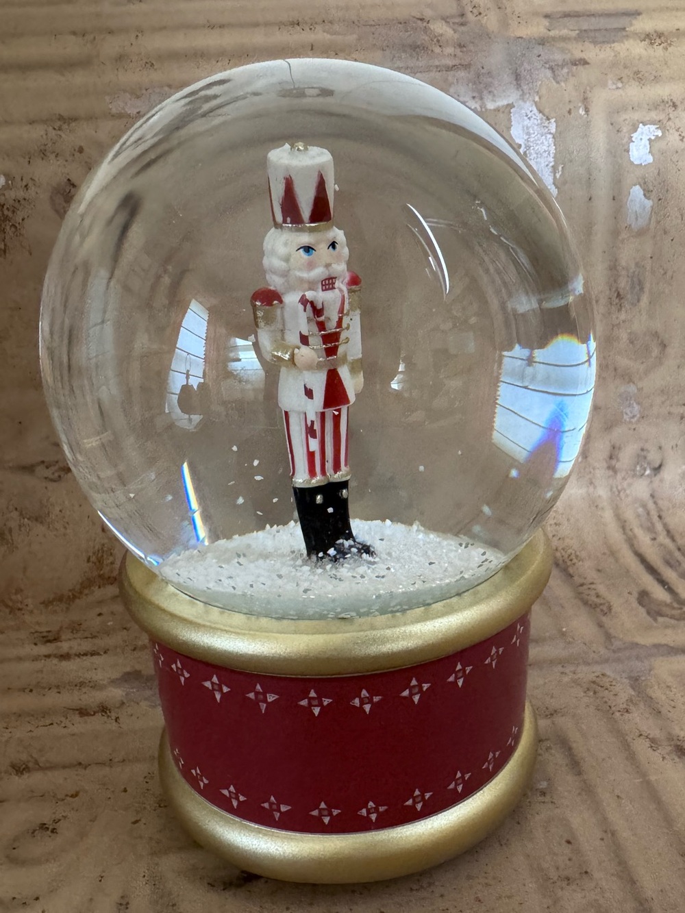 Threshold Red and Gold Nutcracker Snow Globe